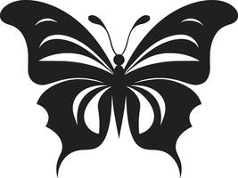 noir papillon icône une intemporel marque complexe battement noir papillon conception vecteur