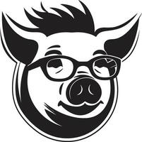 espiègle porc logo concept lisse porc profil art vecteur