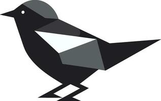 iconique moineau logo gracieux aviaire emblème ébène excellence dans vol à plumes la maîtrise vecteur