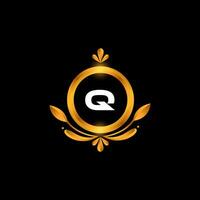 vecteur q lettre logo initiale d'or coloré q logo conception