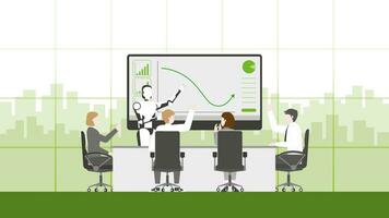 travail en équipe profiter une vert graphique grandir en haut profit Les données par ai La technologie système. vecteur