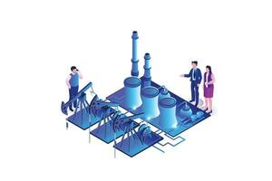 pétrole extraction activités, isométrique vecteur
