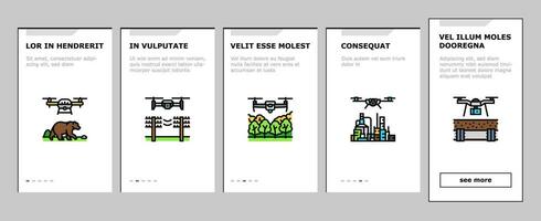 drone commercial utilisation l'intégration Icônes ensemble vecteur