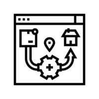 commerce électronique logistique la logistique directeur ligne icône vecteur illustration