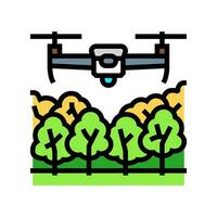 forêt la gestion drone Couleur icône vecteur illustration
