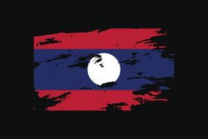 drapeau de style grunge du laos. illustration vectorielle. vecteur