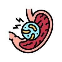 estomac grippe gastro-entérologue Couleur icône vecteur illustration