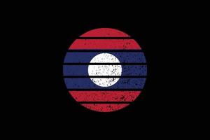 drapeau de style grunge du laos. illustration vectorielle. vecteur