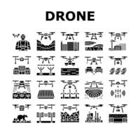 drone commercial utilisation Icônes ensemble vecteur