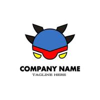 tête de le guerrier robot logo icône. conception logo avec noir, bleu, rouge, et Jaune. adapté logo pour les dessins animés, Jeux, des robots, e-sport, vêtements, chaussures, et Commencez. vecteur