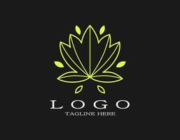 élégant feuilles logo. luxe conception concept avec une Jaune érable feuille. adapté pour spa, station balnéaire, hôtel, beauté, boutique, yoga, salon, parfum, entreprise. vecteur