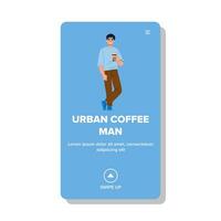 plat Urbain café homme vecteur