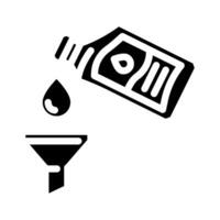 pétrole changement voiture mécanicien glyphe icône vecteur illustration