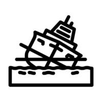navire la stabilité Marin ligne icône vecteur illustration