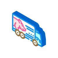 porc transport un camion isométrique icône vecteur illustration