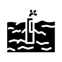 Roche dynamitage exploitation minière glyphe icône vecteur illustration