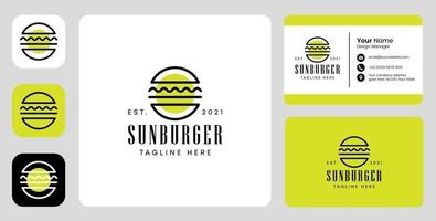 logo sun burger avec un design stationnaire vecteur