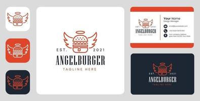 logo d'ange burger avec un design stationnaire vecteur