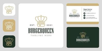 logo burger queen avec un design stationnaire vecteur