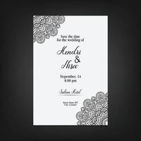 fond orné de mandala or de luxe pour invitation de mariage vecteur