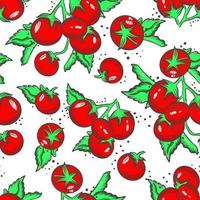 fond avec illustration vectorielle de tomates cerises vecteur