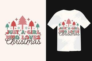 juste une fille qui aime Noël marrant Noël devis, hiver citation, Noël en disant, vacances eps T-shirt vecteur