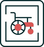 fauteuil roulant signe vecteur icône