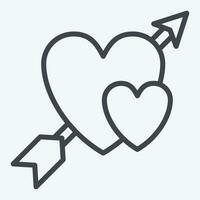 icône Cupidon. en relation à Valentin journée symbole. ligne style. Facile conception modifiable. Facile illustration vecteur