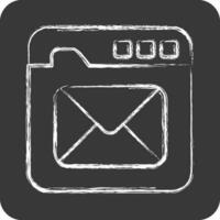 icône e-mail. en relation à la communication symbole. craie style. Facile conception modifiable. Facile illustration vecteur