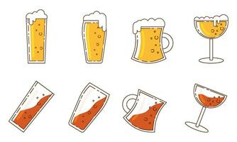 ensemble de coloré Bière Icônes vecteur illustration