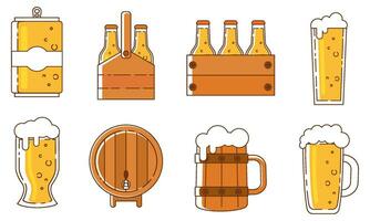 ensemble de coloré Bière Icônes vecteur illustration