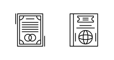 mariage et passeport icône vecteur