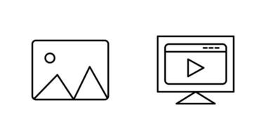 albums et vidéo diffusion icône vecteur