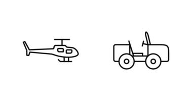 hélicoptère et safari icône vecteur