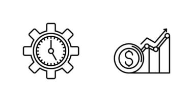 temps la gestion et revenu icône vecteur