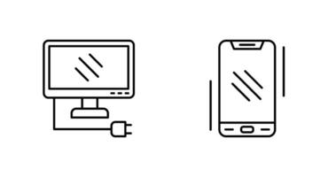 moniteur et téléphone intelligent icône vecteur