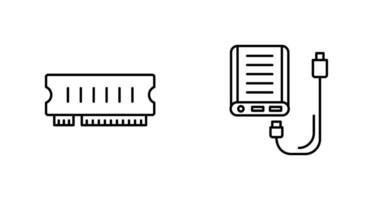 RAM et Puissance banque icône vecteur