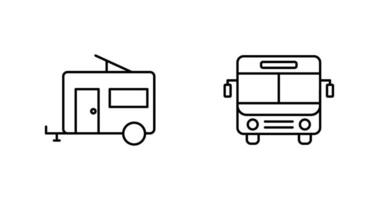 autobus et bande annonce icône vecteur