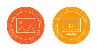 albums et vidéo diffusion icône vecteur