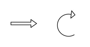 droite La Flèche et recharger icône vecteur