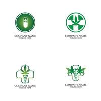 marijuana médicale, illustration d'icône de symbole médical de cannabis vecteur