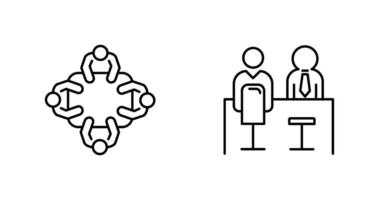 Personnel réunion et employé entretien icône vecteur
