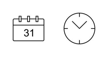 icône calendrier et horloge vecteur