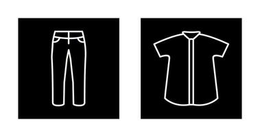 pantalon et vérifier chemise icône vecteur