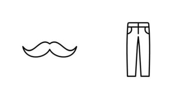 moustache Hommes un pantalon icône vecteur