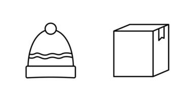 chapeau et boîte icône vecteur