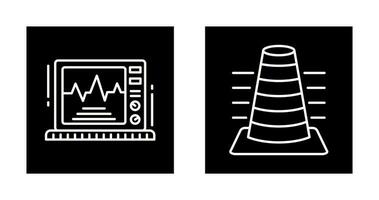 bollard et ekg moniteur icône vecteur