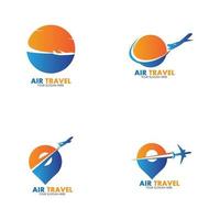 modèle de conception d'icône de vecteur de logo de voyage aérien