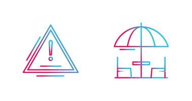 avertissement et parapluie icône vecteur