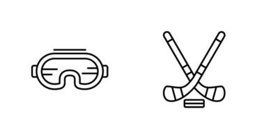 lunettes et la glace le hockey icône vecteur